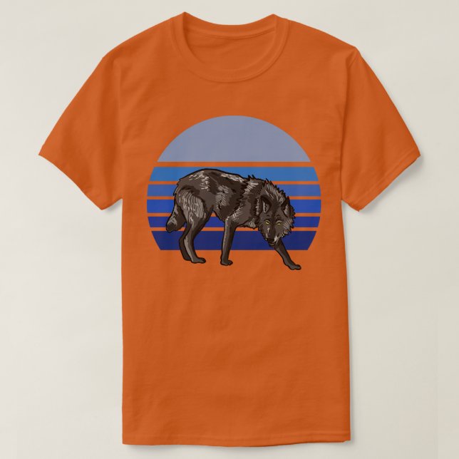 T-shirt Wolf Blue Retro (Design devant)