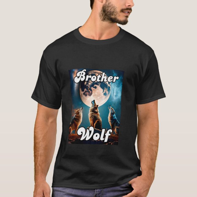 T-shirt Wolf Brother Matching Tribe Wolves Camping Pack Mo (Devant)