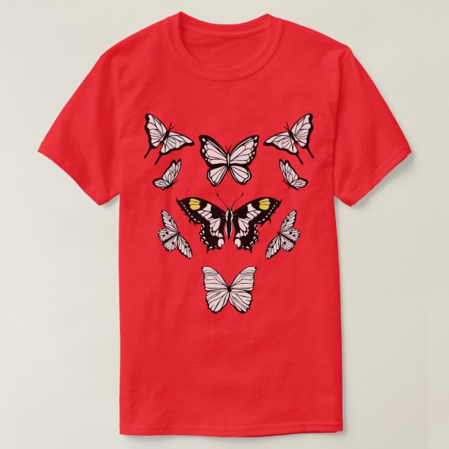 T-shirt Wolf Butterfly Grunge Fairycore Centre esthétique  (Design devant)