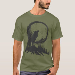 T-shirt Wolf Classique Au Feu De La Lune