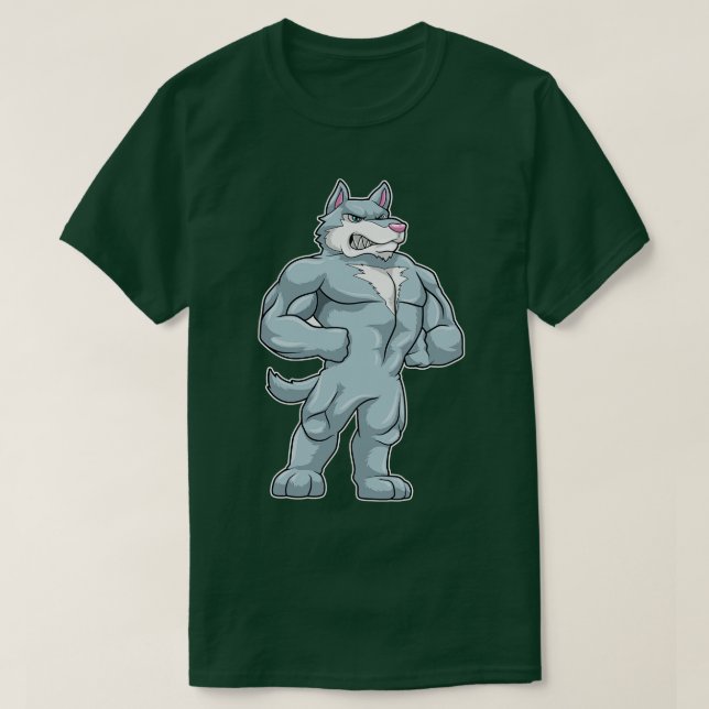 T-shirt Wolf comme Bodybuilder extrême (Design devant)
