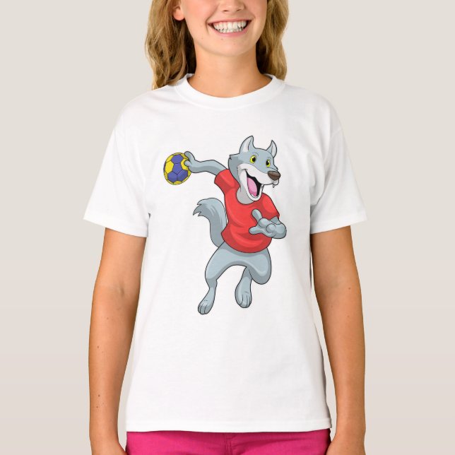 T-shirt Wolf comme joueur de handball avec Handball (Devant)