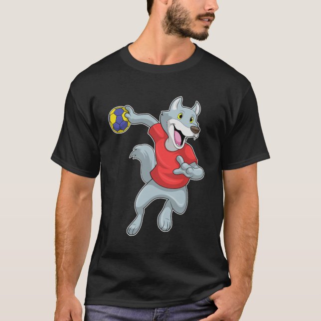 T-shirt Wolf comme joueur de handball avec Handball (Devant)