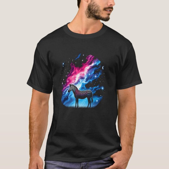 T-shirt Wolf cosmique cool Galaxie Graphique (Devant)