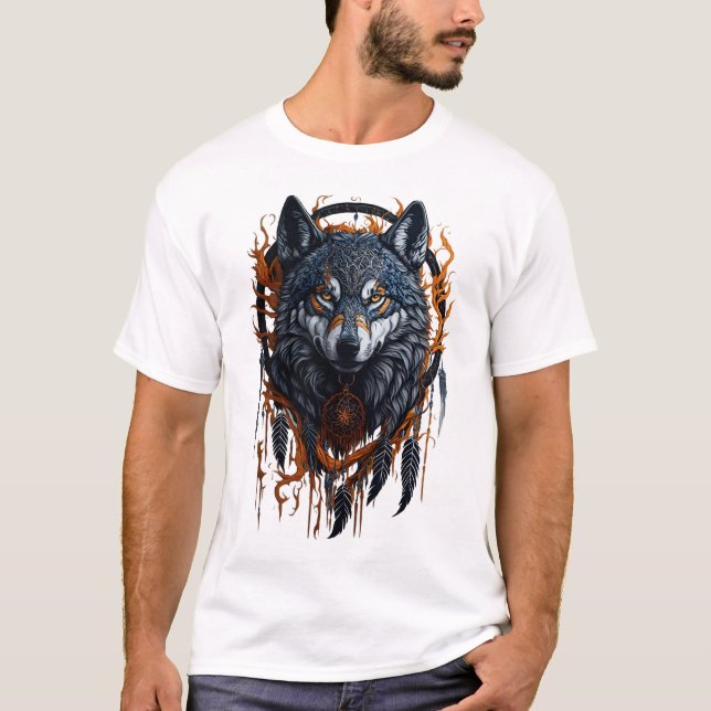 T-shirt Wolf Dream Catcher (Devant)