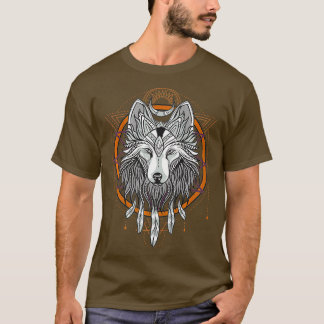 T-shirt Wolf Dreamcatcher Autochtone Américain Dreamcatche