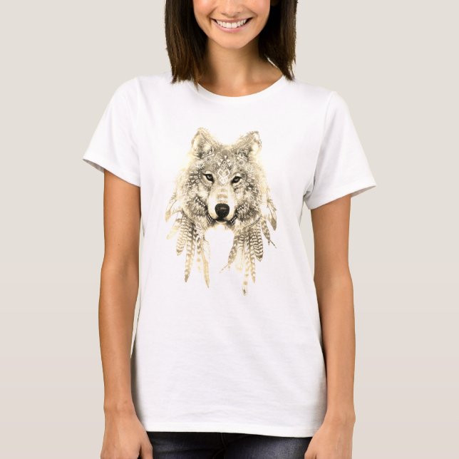 T-shirt Wolf En Vêtements Indigènes Relaxant Fit Jersey Te (Devant)