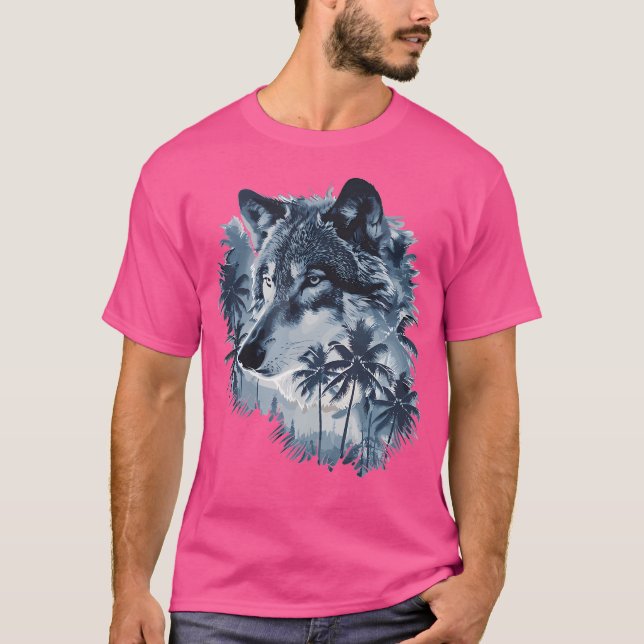 T-shirt Wolf esthétique avec palmiers I Wolf (Devant)