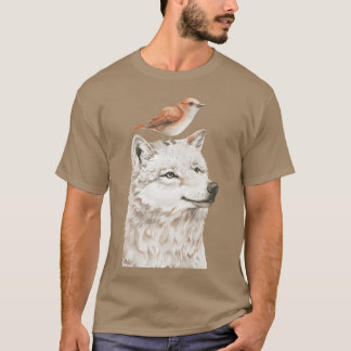 T-shirt Wolf et ami d'oiseaux
