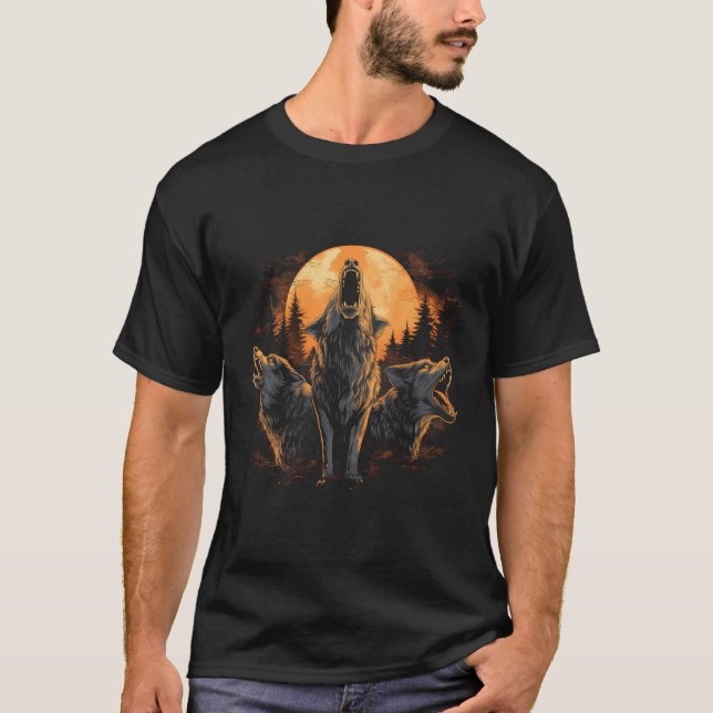 T-shirt Wolf Funny Costume d'Halloween Thanksgiving Howlin (Devant)