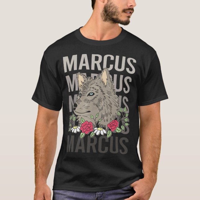 T-shirt Wolf Head - Marcus Name (Devant)
