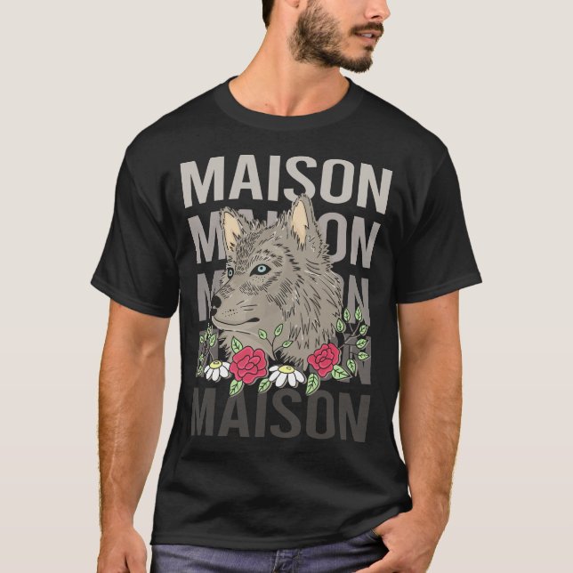 T-shirt Wolf Head - Nom de la maison (Devant)