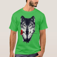 Wolf Holding Rose loup amant hommes femmes cadeau