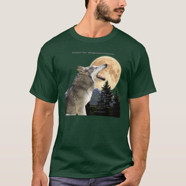 T-shirt WOLF HOWL & POEM (Protection du loup) (Devant)