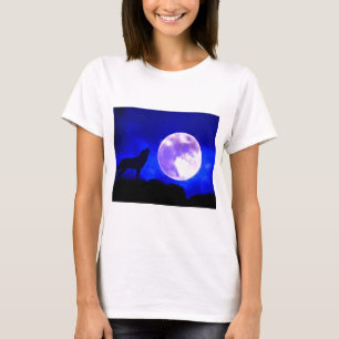 T-shirt Wolf Howling à Moon
