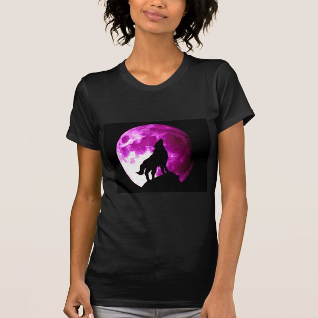 T-shirt Wolf Howling à Moon (Devant)