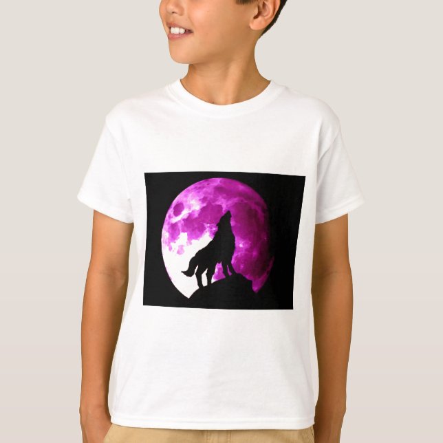 T-shirt Wolf Howling à Moon (Devant)