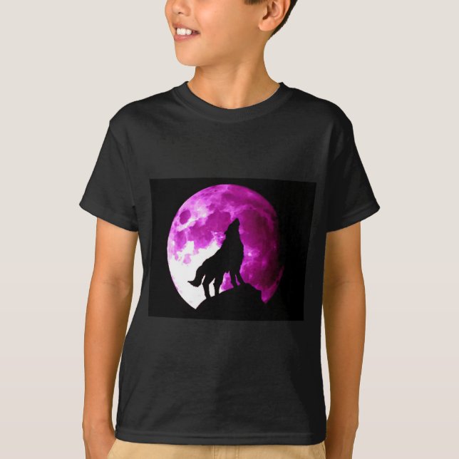 T-shirt Wolf Howling à Moon (Devant)