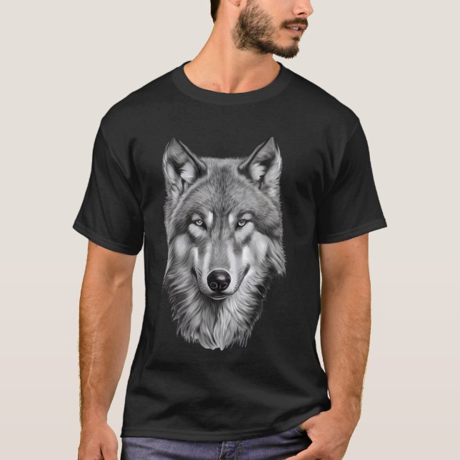 T-shirt Wolf Howling Animal Nature Wolves (Devant)