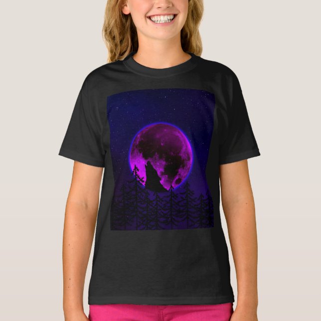 T-shirt WOLF HOWLING LUNE MAGENTA (Devant)