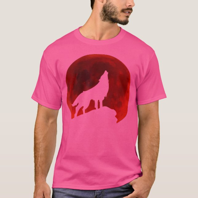 T-shirt Wolf hurle à la lune (Devant)