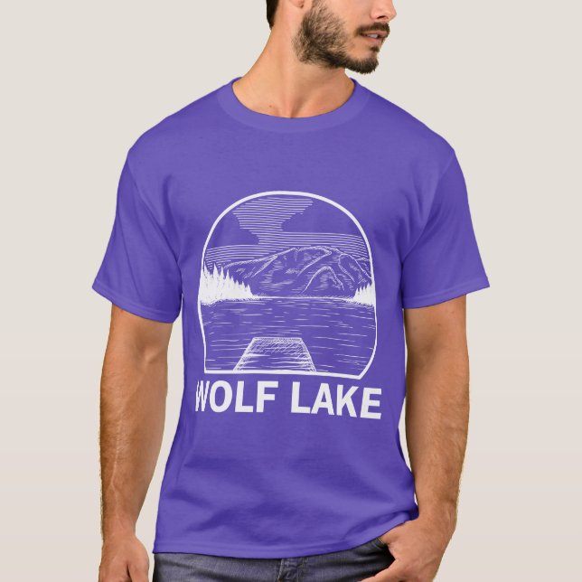 T-shirt Wolf Lake Illinois Fishing Camping Summer friend (Devant)
