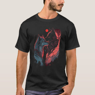 T-shirt Wolf Love Animal Graphisme pour hommes femmes garç