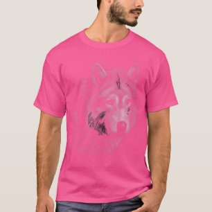 T-shirt Wolf Lover Head Portrait Arrière - plan noir Thème