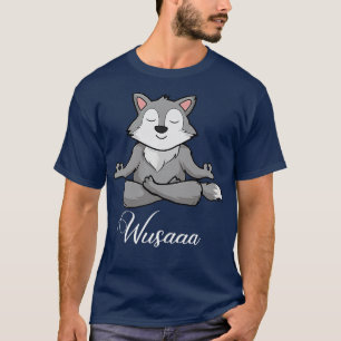 T-shirt Wolf méditation tournesol Breathe Deep wusaaa calm