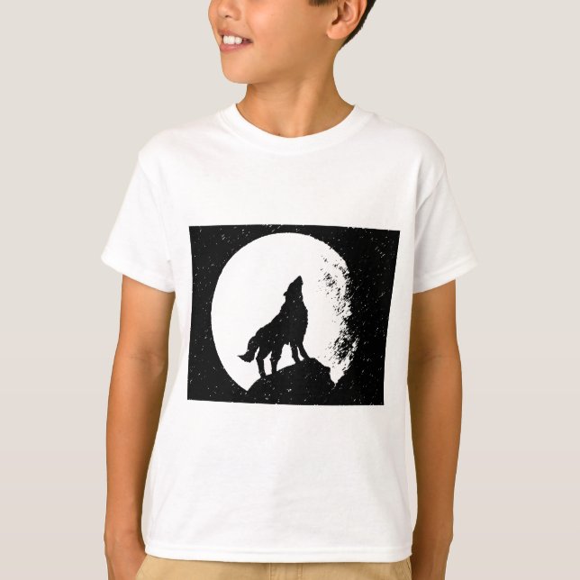 T-shirt Wolf & Moon Silhoutte (Devant)