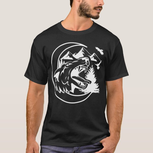T-shirt Wolf Moon Wild Mountain Wolf hurlant nuit animale (Devant)