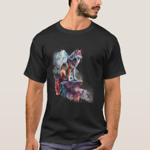 T-shirt Wolf Motif Forêt Amoureux des animaux Art Wild Ani