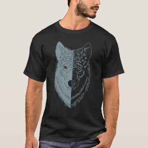 T-shirt Wolf Motif Predateur face Wolfs 1