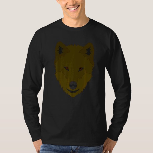 T-shirt Wolf Motif Predateur face Wolfs 1 (Devant)