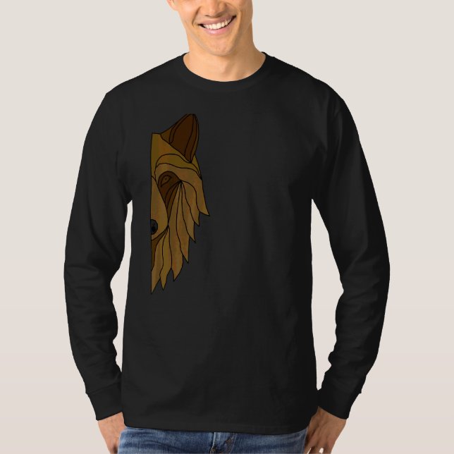 T-shirt Wolf Motif Predateur face Wolfs 2 (Devant)