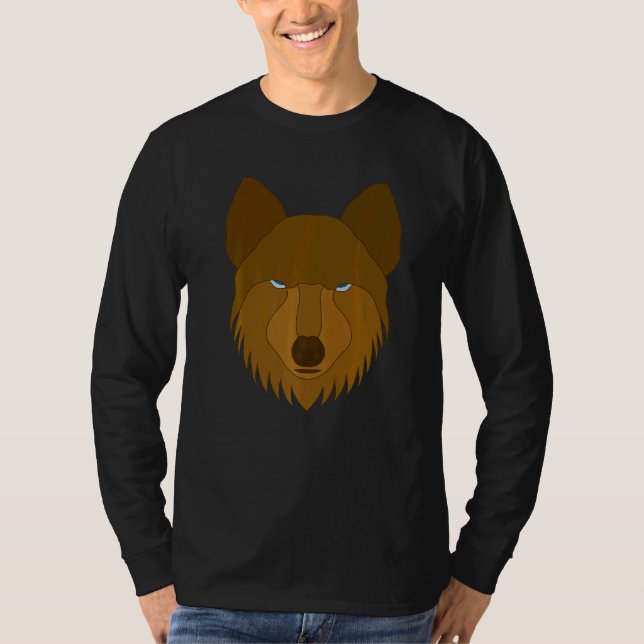 T-shirt Wolf Motif Predateur face Wolfs 2 (Devant)