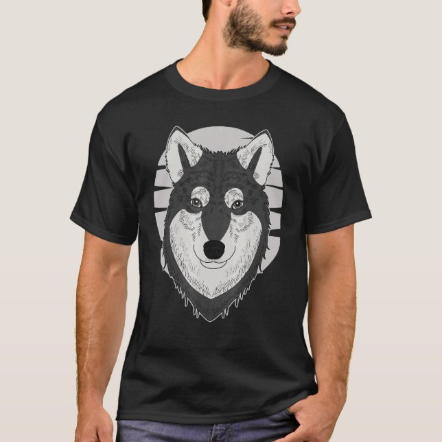 T-shirt Wolf Motif Predator Animal Visage Wolfs Rapide Imp (Devant)