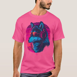 T-shirt Wolf Music Dj Wolf Lover Musique Casques Danse Cl