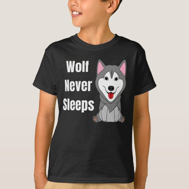 T-shirt Wolf ne dort jamais (Devant)
