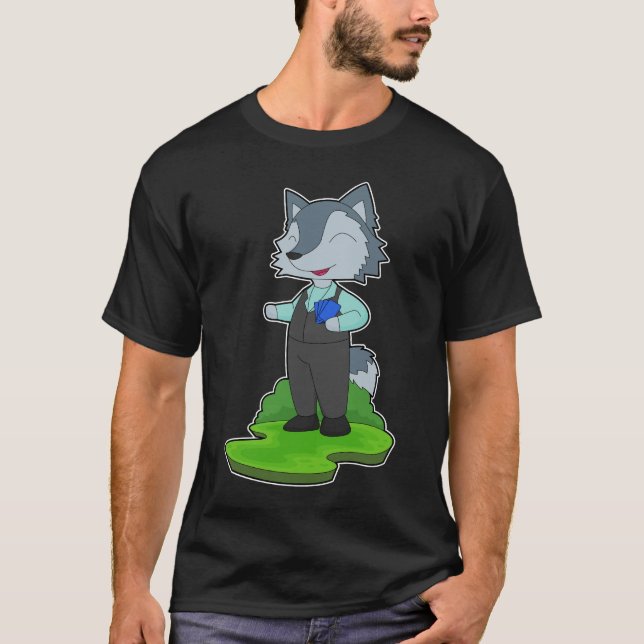 T-shirt Wolf Poker Poker cards Card game (Devant)