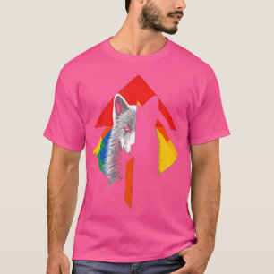 T-shirt Wolf Polygon Colorful Art Animal Love Abstraite Wo