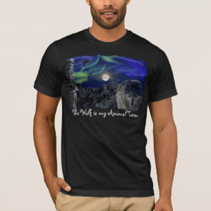 T-shirt Wolf, Ravens, Totem Pole Animal Guide