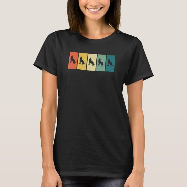 T-shirt Wolf Retro Sunset Nature Wolfs (Devant)