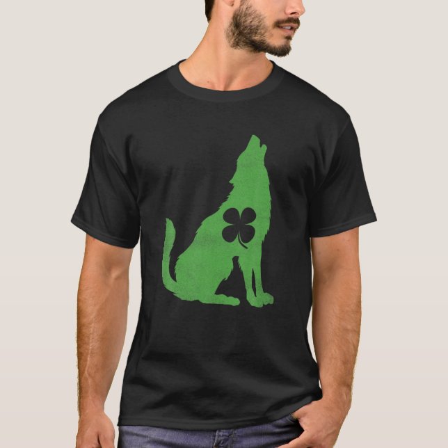 T-shirt Wolf Shamrock St. Patrick's Day Cadeau irlandais S (Devant)