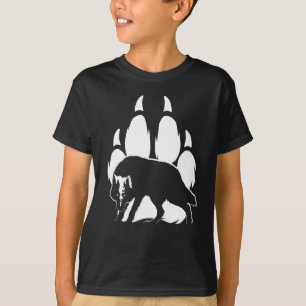 T-shirt Wolf Silhouette et empreinte