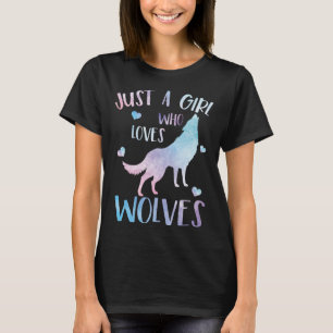 T-shirt Wolf Tee Juste Une Fille Qui Aime Les Loups