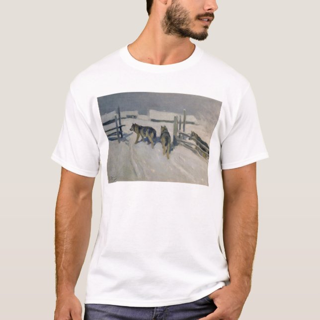 T-shirt Wolfs, la nuit d'hiver, c.1910 (Devant)