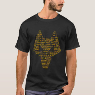 T-shirt Wolverhampton Angleterre Cadeaux Wolves Black Gold