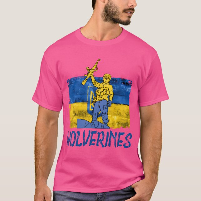 T-shirt Wolverines Support Ukraine Ukraine Wolverines retr (Devant)