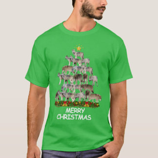 T-shirt Wolves Christmasree Joyeux Noël drôle